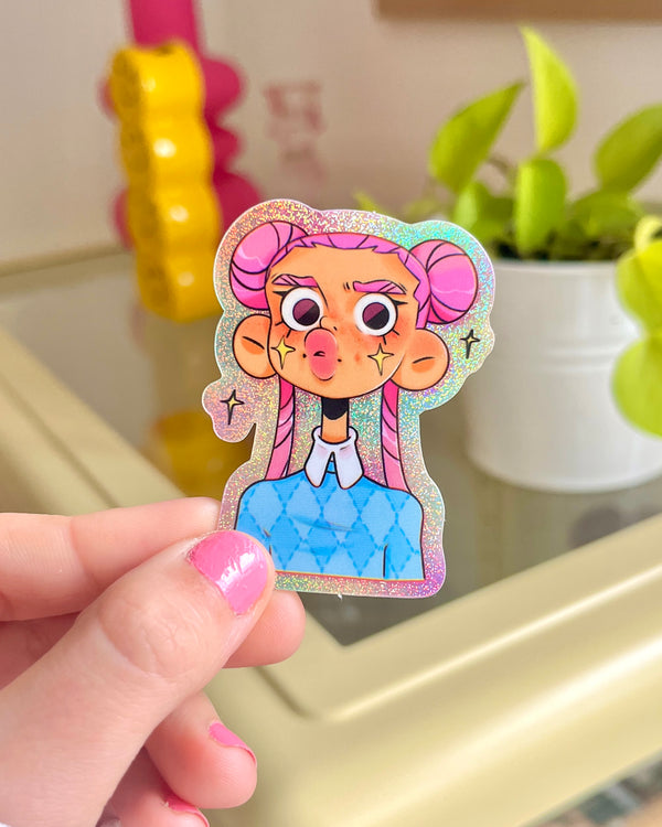 Stars Girl ✶ Die Cut Glitter sticker