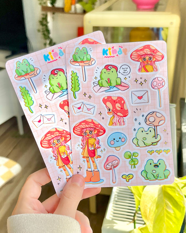 Mushroom Girl ✶ Sticker sheet ✶ Patreon Aug 23'