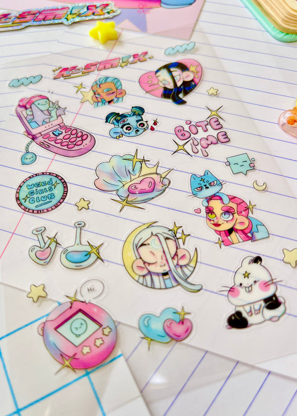 KOSM!X - Clear Sticker sheet