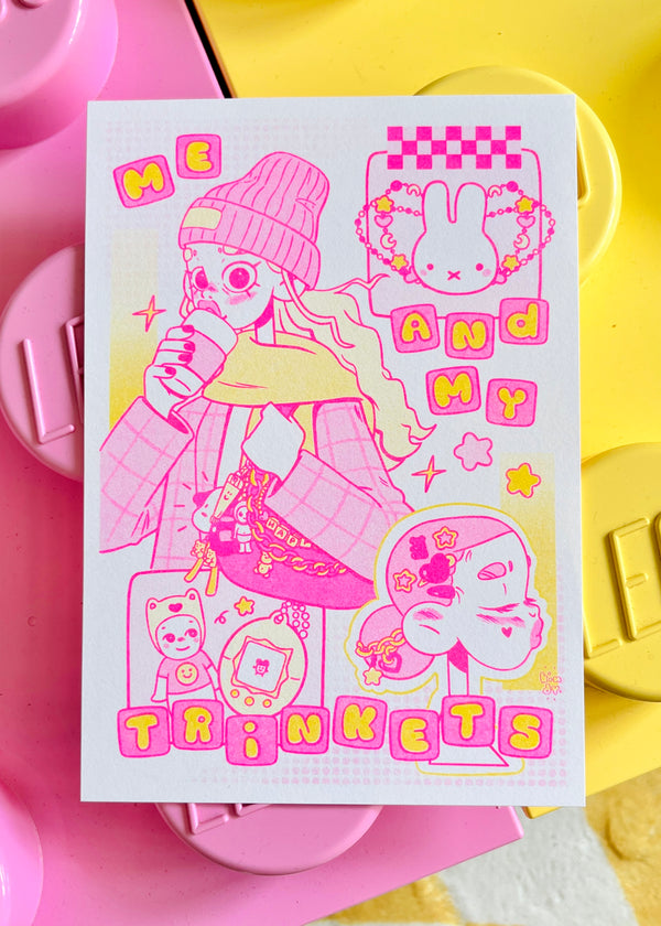 Trinkets - A5 Riso print - preview