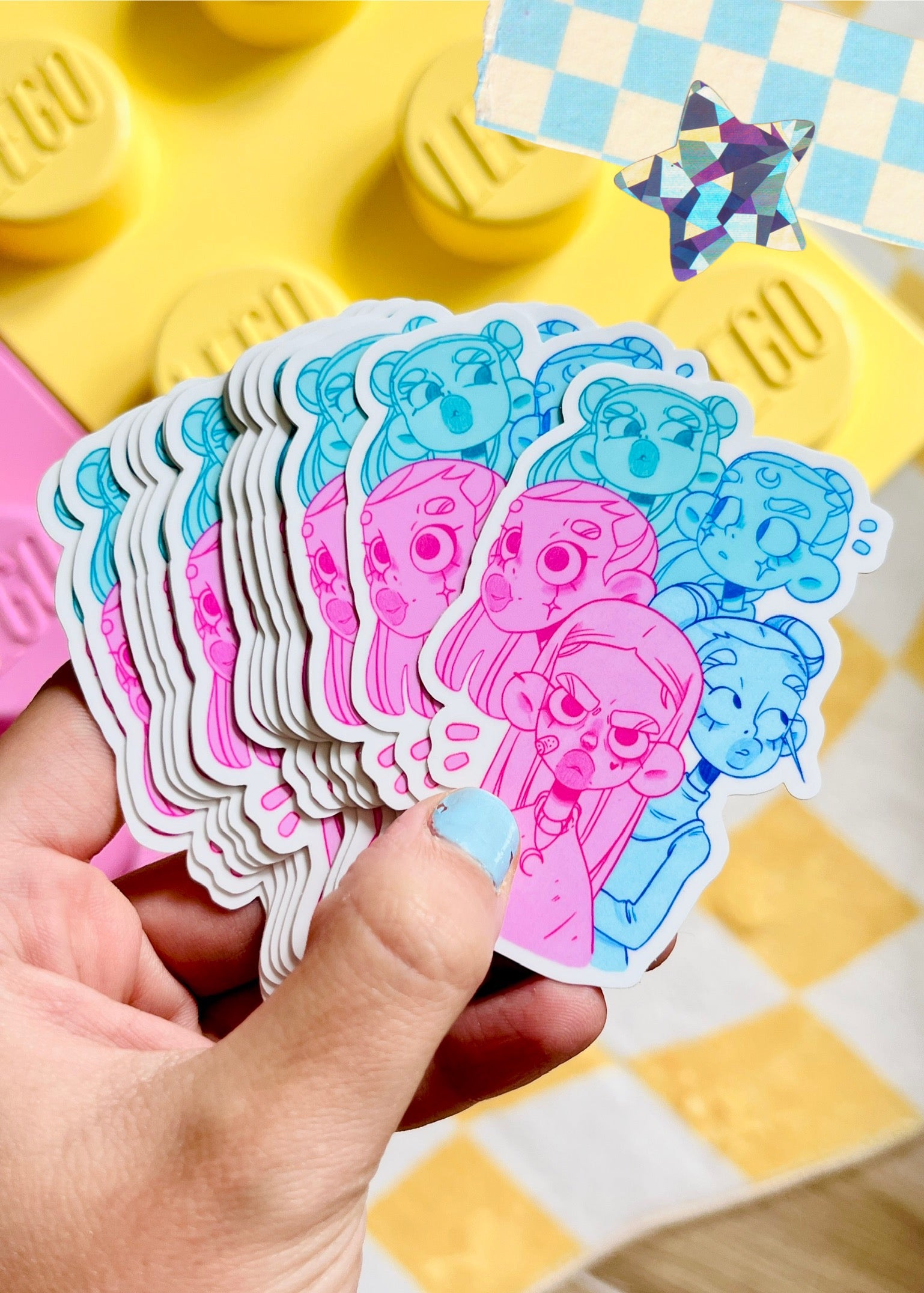 Sketchbook heads Die Cut sticker – Kindy
