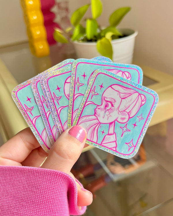 Sketchbook Girl 1 ✶ Die Cut Glitter sticker