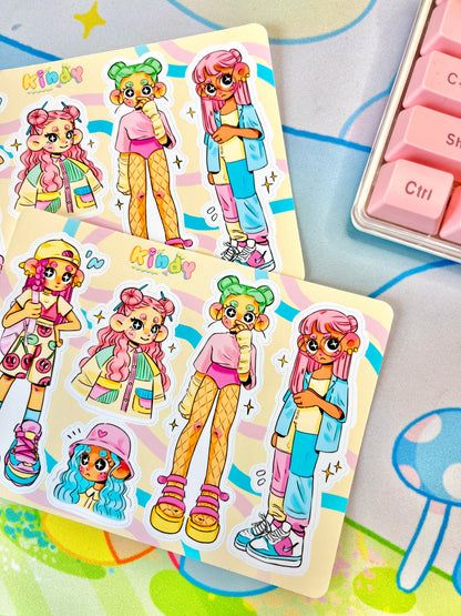 Sketchbook Girls - Sticker sheet