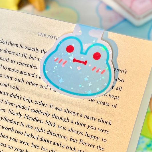 Blue & Pink Frogs  - Magnetic Bookmark