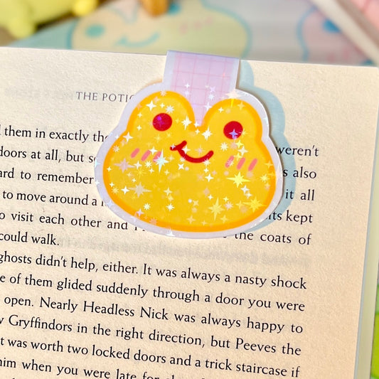 Yellow & Pink Frogs  - Magnetic Bookmark
