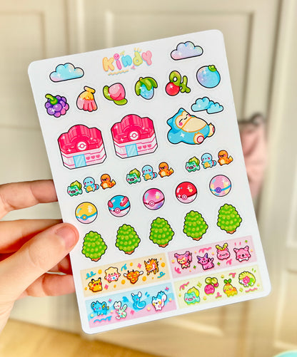 Pokemon Town - Sticker sheet