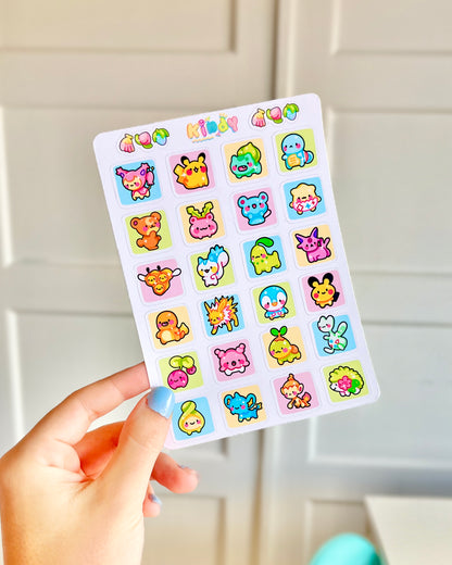 Tiny Pokemon Square - Sticker sheet
