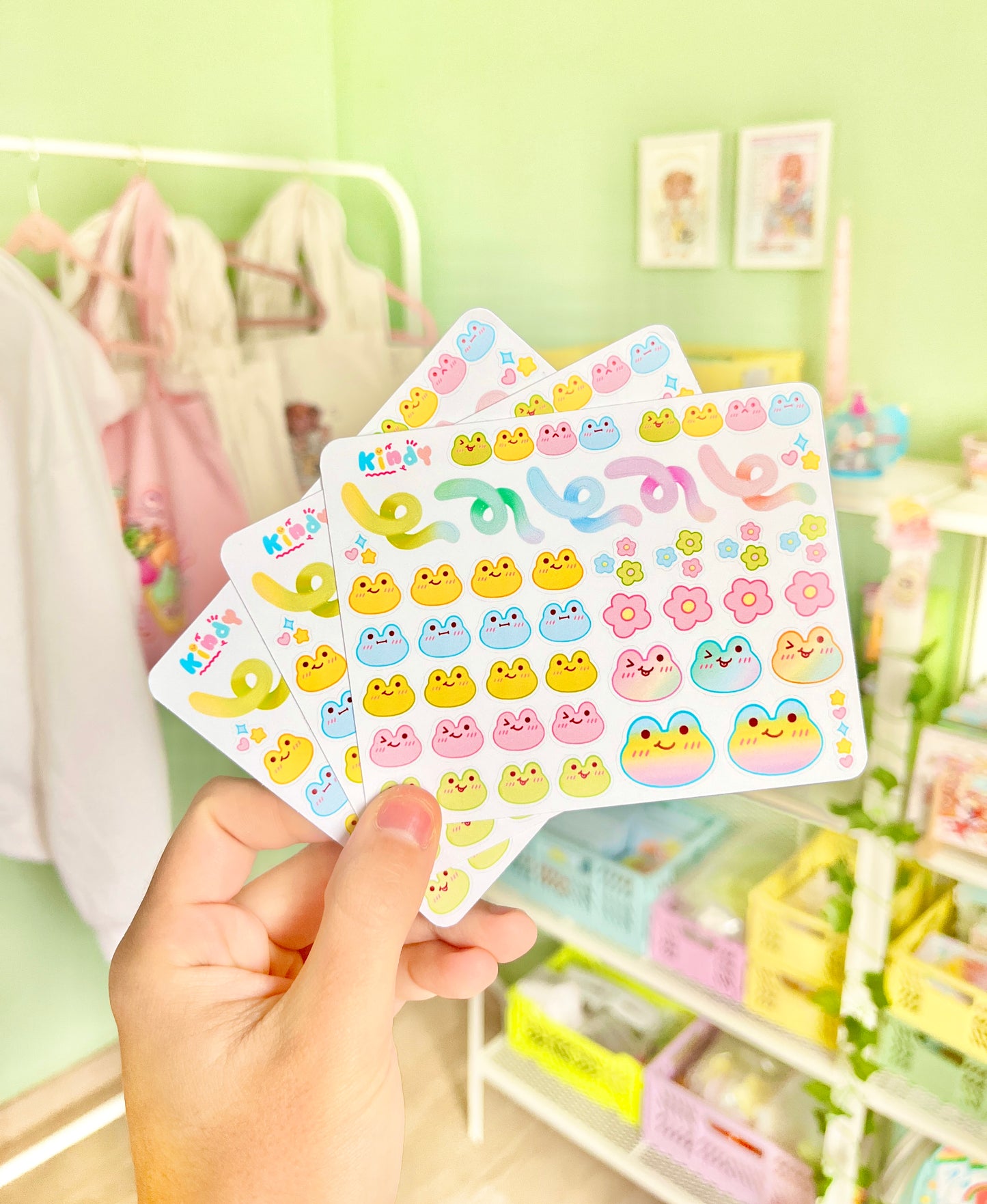 Rainbow Frogs - Planner Sticker sheet