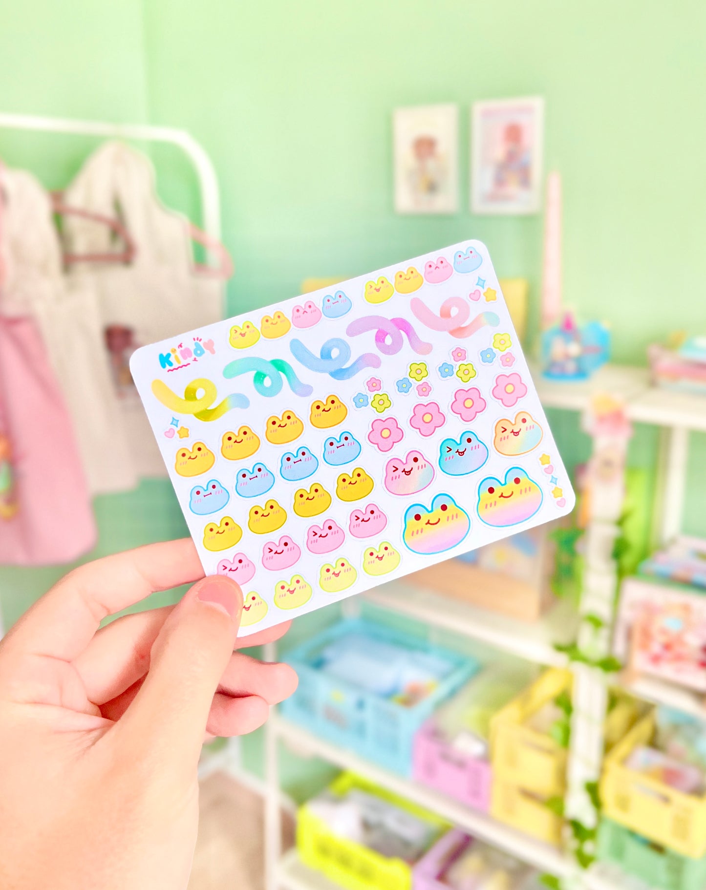 Rainbow Frogs - Planner Sticker sheet