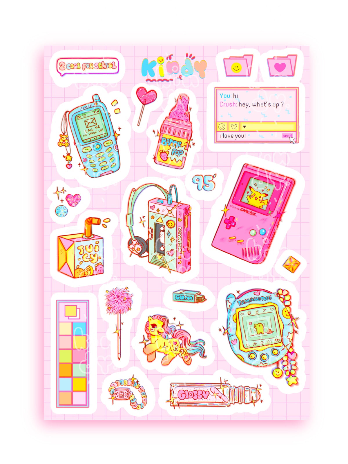 Kyd Sticker 90's Kid Sticker sheet – Kindy